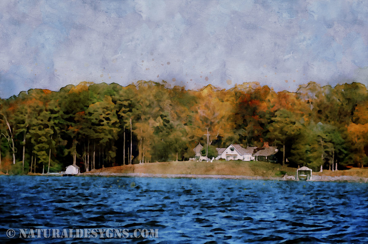 Autumn foliage wrapping around a coastal landscape